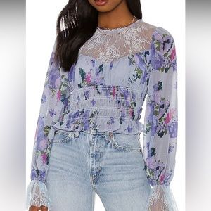 Free people lace detail top, NWOT